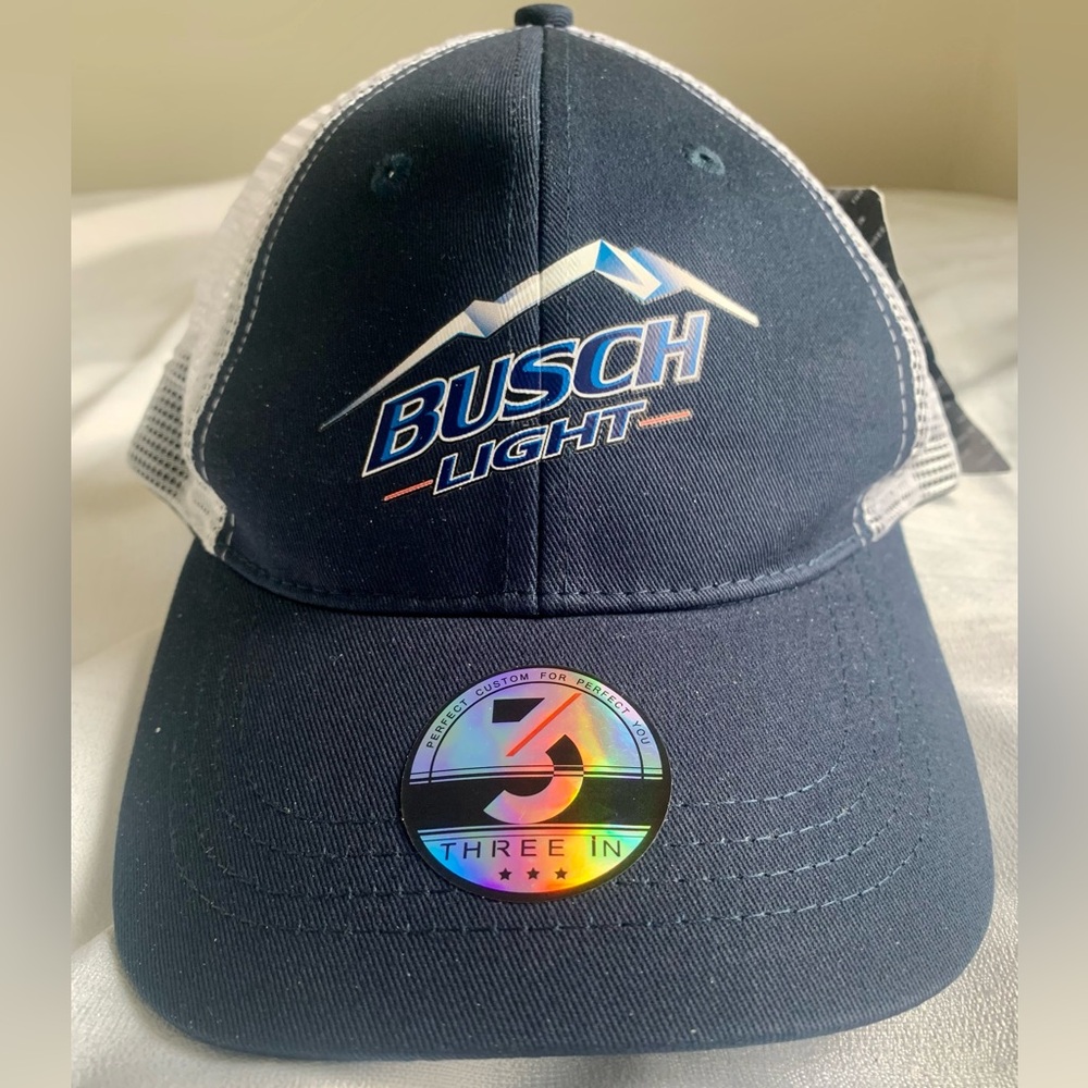 Busch Light Snapback Mesh Back Trucker Baseball Hat Three In New